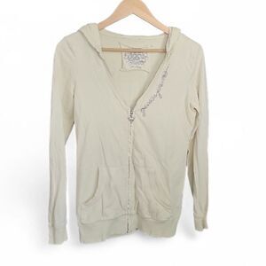 Guess Vintage 100% Cotton Zip-Up Hoodie Jacket Women’s M Butter Yellow Y2K Style
